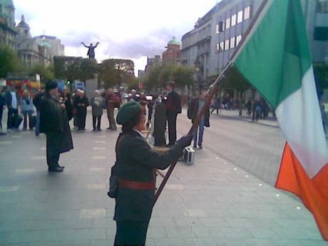 A Cumann na mBan rep at the 'Eve Rally' in Dublin on Saturday 17th September 2011.